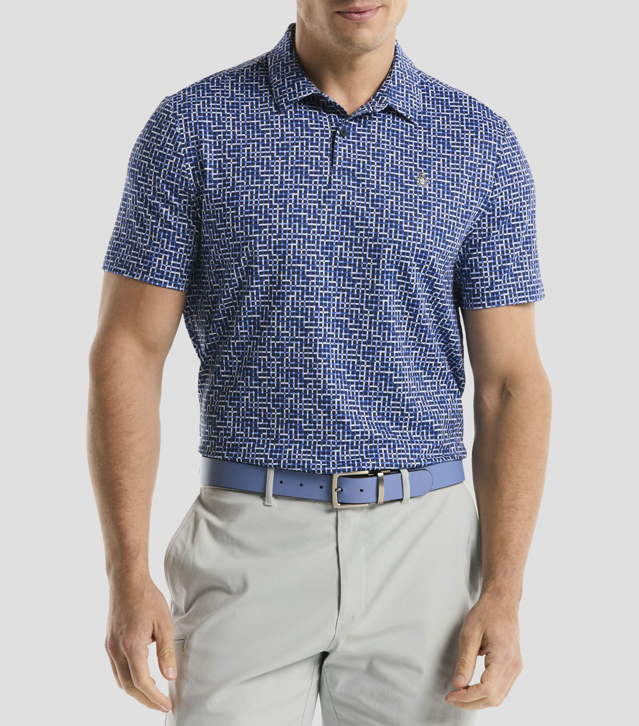 Playera tipo polo manga corta microdiseño Hombre